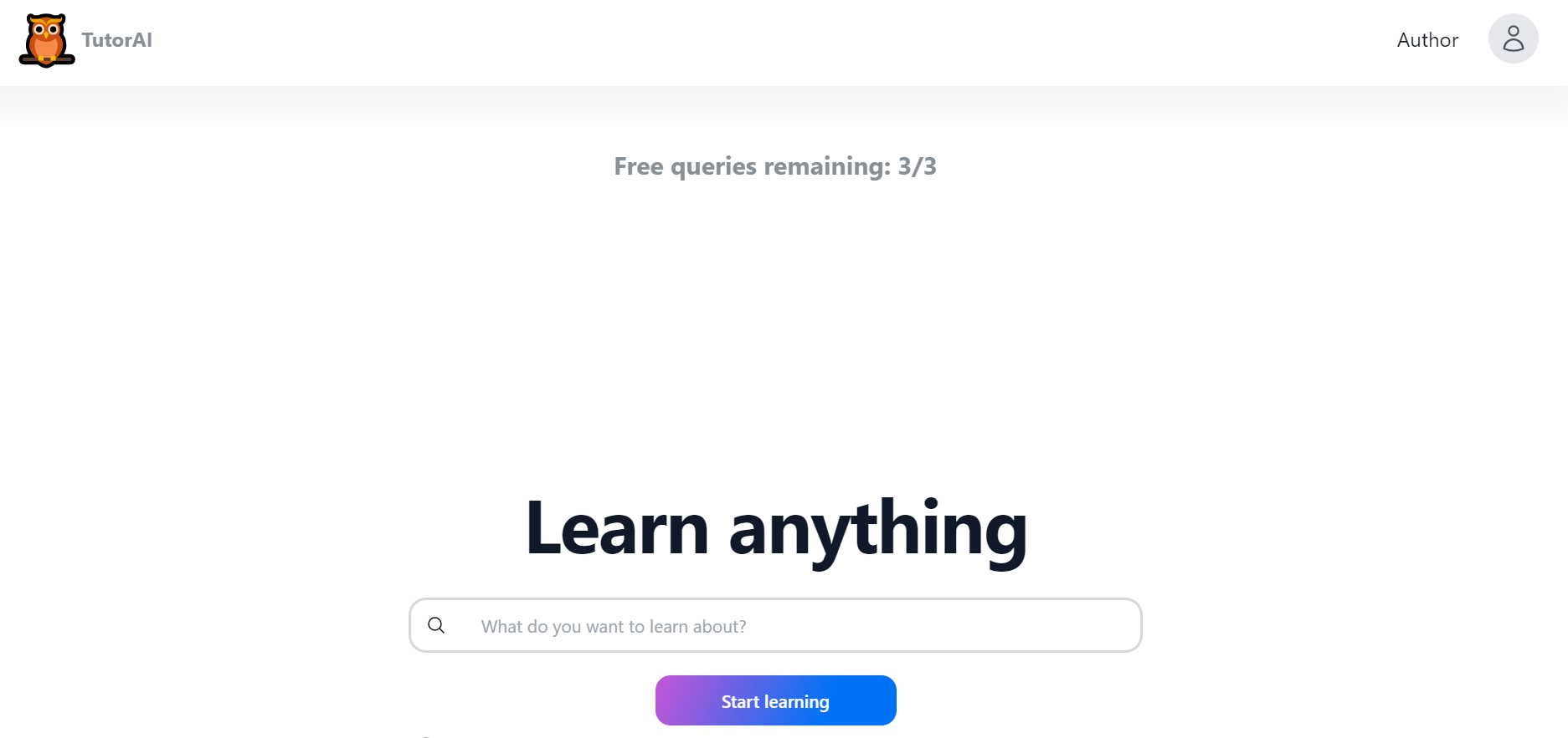 TutorAI - AI-Powered Platform for Learning Any Topic