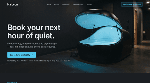 Booking website template homepage