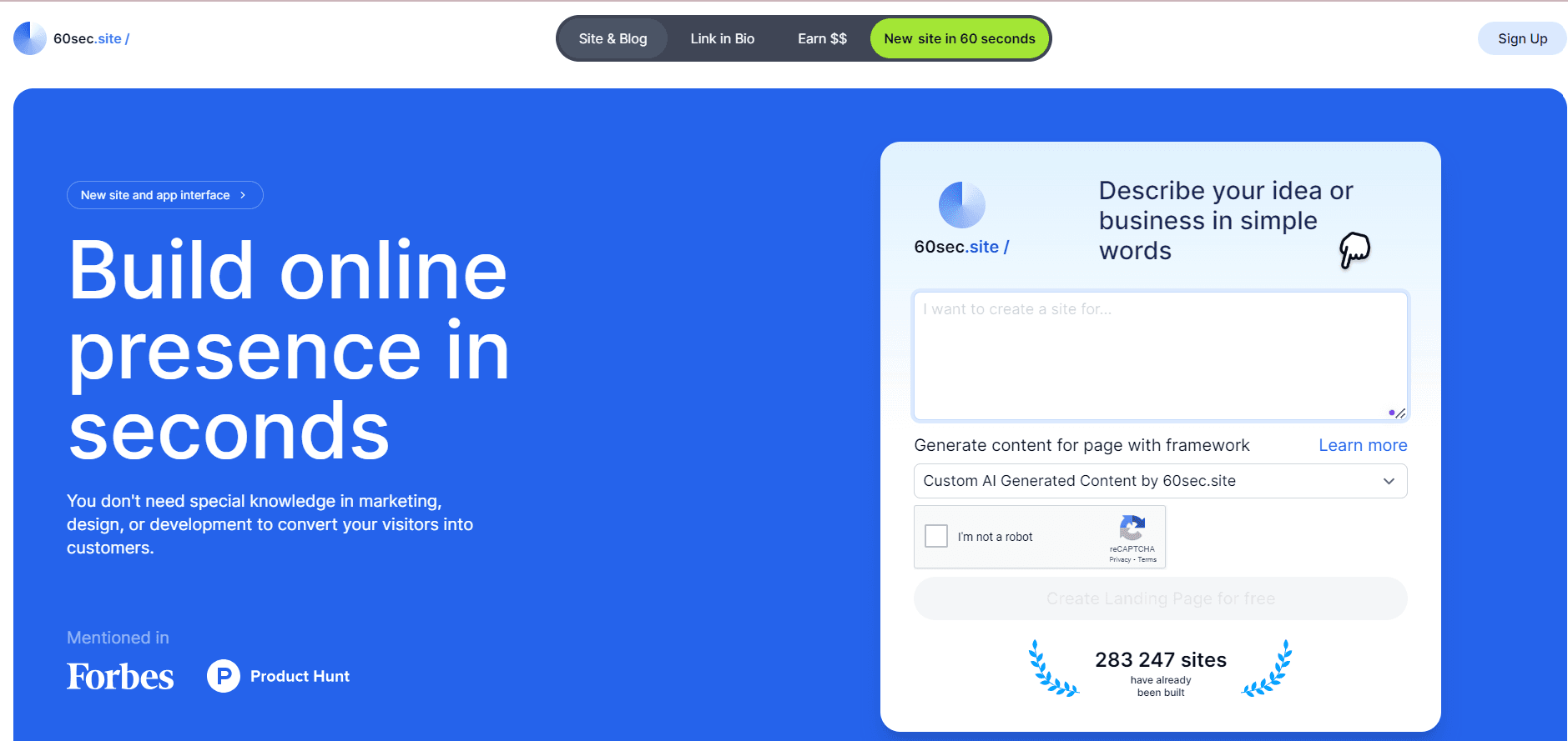 60sec.site - Are Sites Really Ready in < 60 Seconds?
