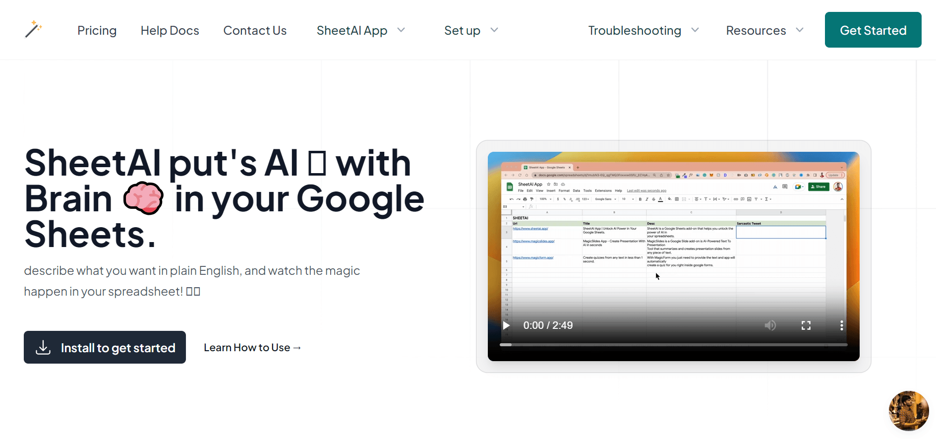 SheetAI.app - Supercharge Your Google Sheets Experience 