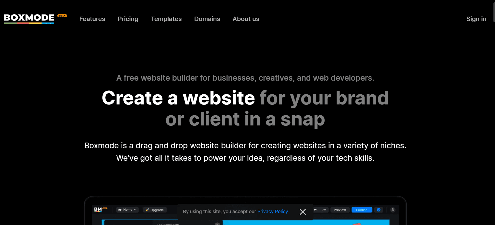 Boxmode - Launch a Website for Free