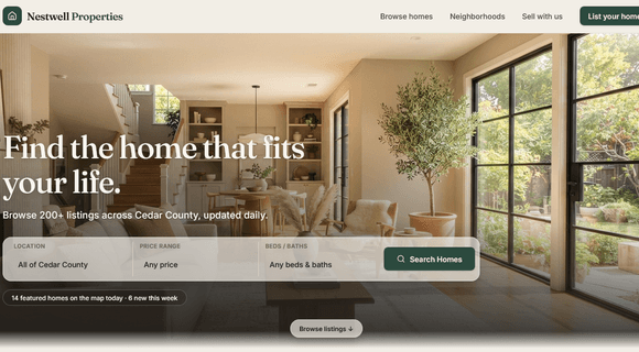 Property listing website template