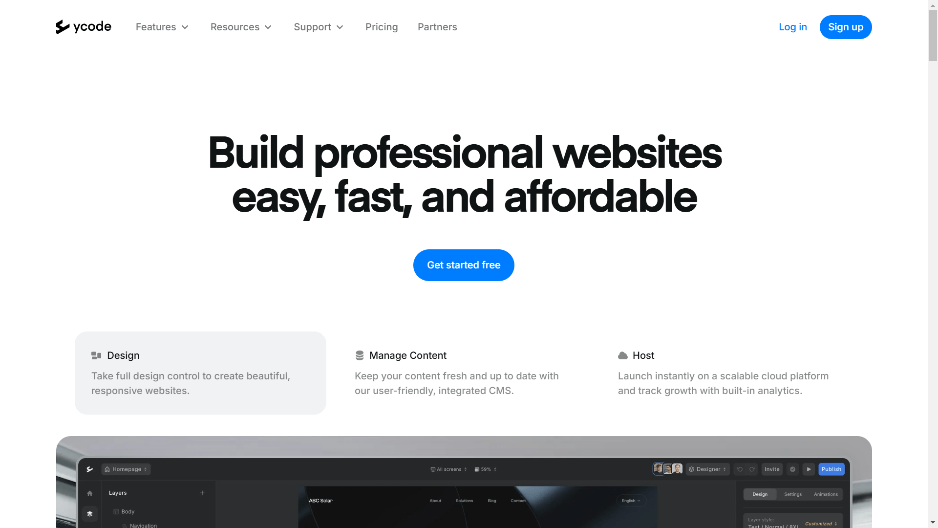 Ycode – Build Professional Websites with Ease