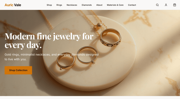 Online jewelry boutique