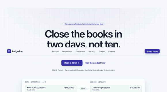 Software company website template homepage