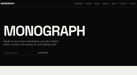 Editorial website homepage