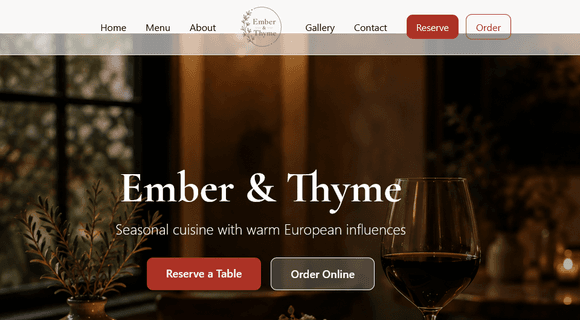 Restaurant website template