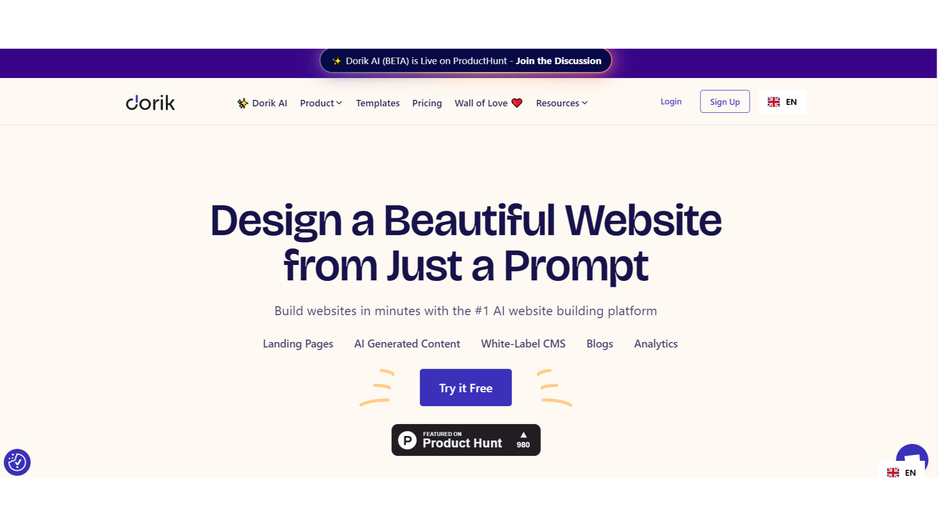 Dorik - AI Website Builder That Creates Your Site Within Minutes 