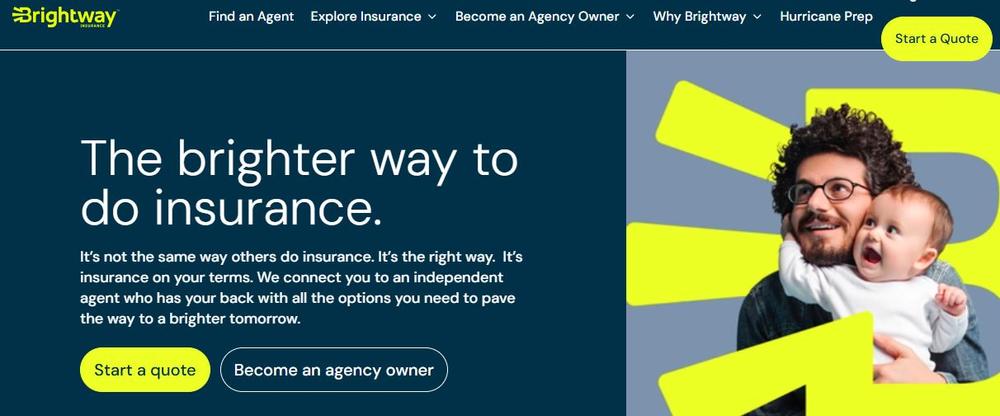 Screenshot of Brightway Insurance’s homepage