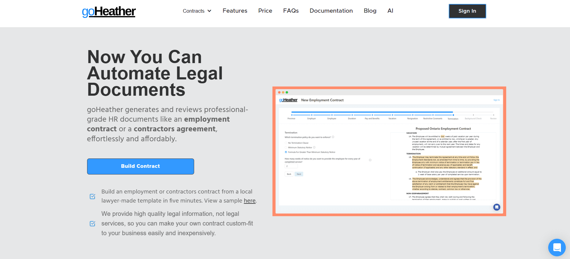 goHeather - Covers Employment Contracts to Contractor Agreements
