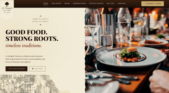 Family restaurant website