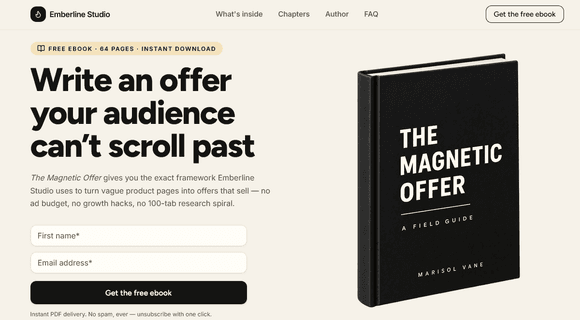 Lead magnet landing page homepage