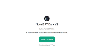 NovelGPT Dark V2 - Generate Stories Conveniently