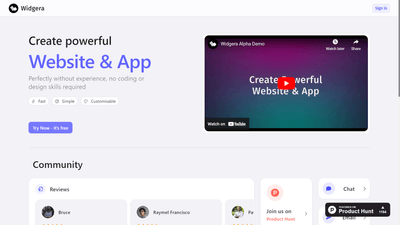 Widgera - Empowering No-Code Website & App Creation