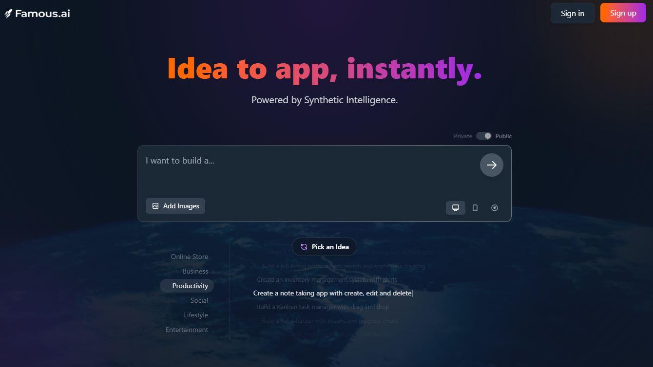 Famous AI - Build Mobile Apps Without Writing Coding