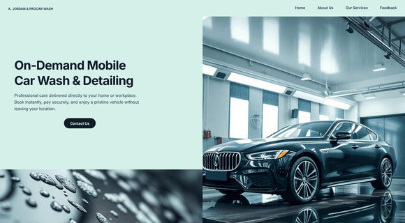 Mobile car wash website