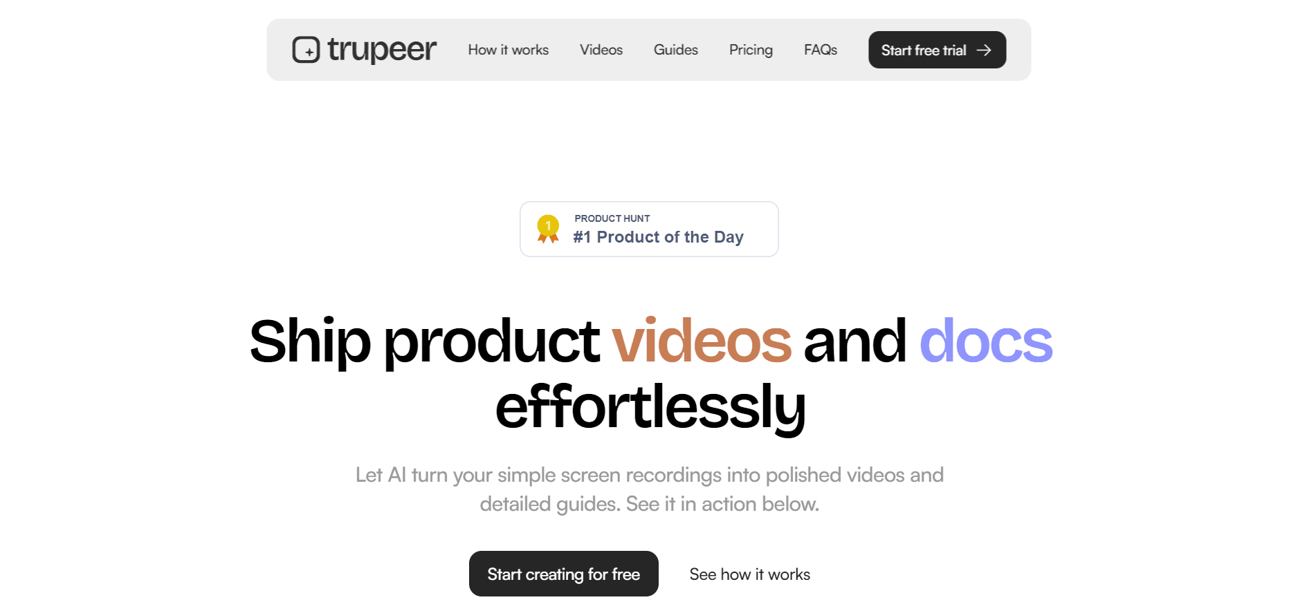 Trupeer - Create Professional Product Videos Effortlessly