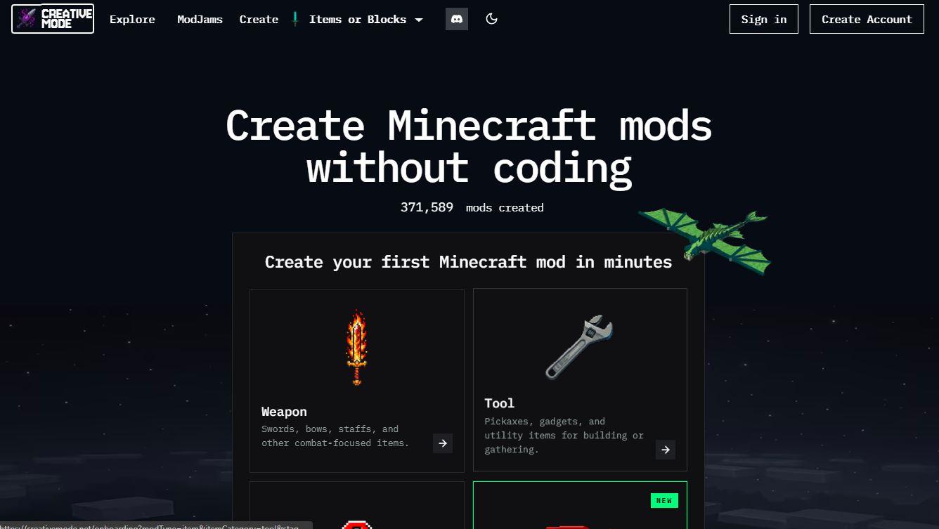 CreativeMode - Build Minecraft Mods in Minutes Without Writing Code