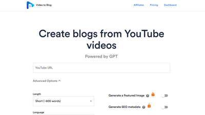 Video to Blog - Transform Video Content into Engaging Blogs