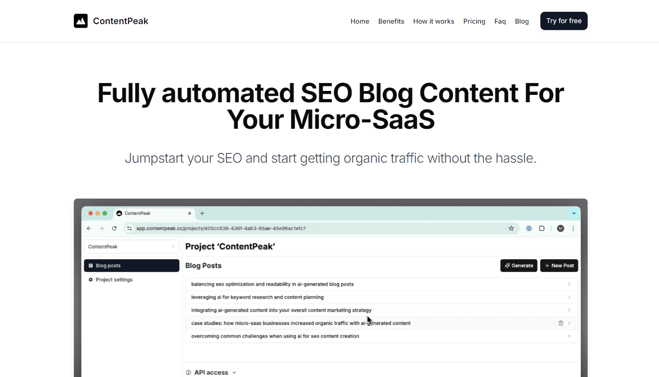 ContentPeak - SEO Blog Content Tailored for Solopreneurs