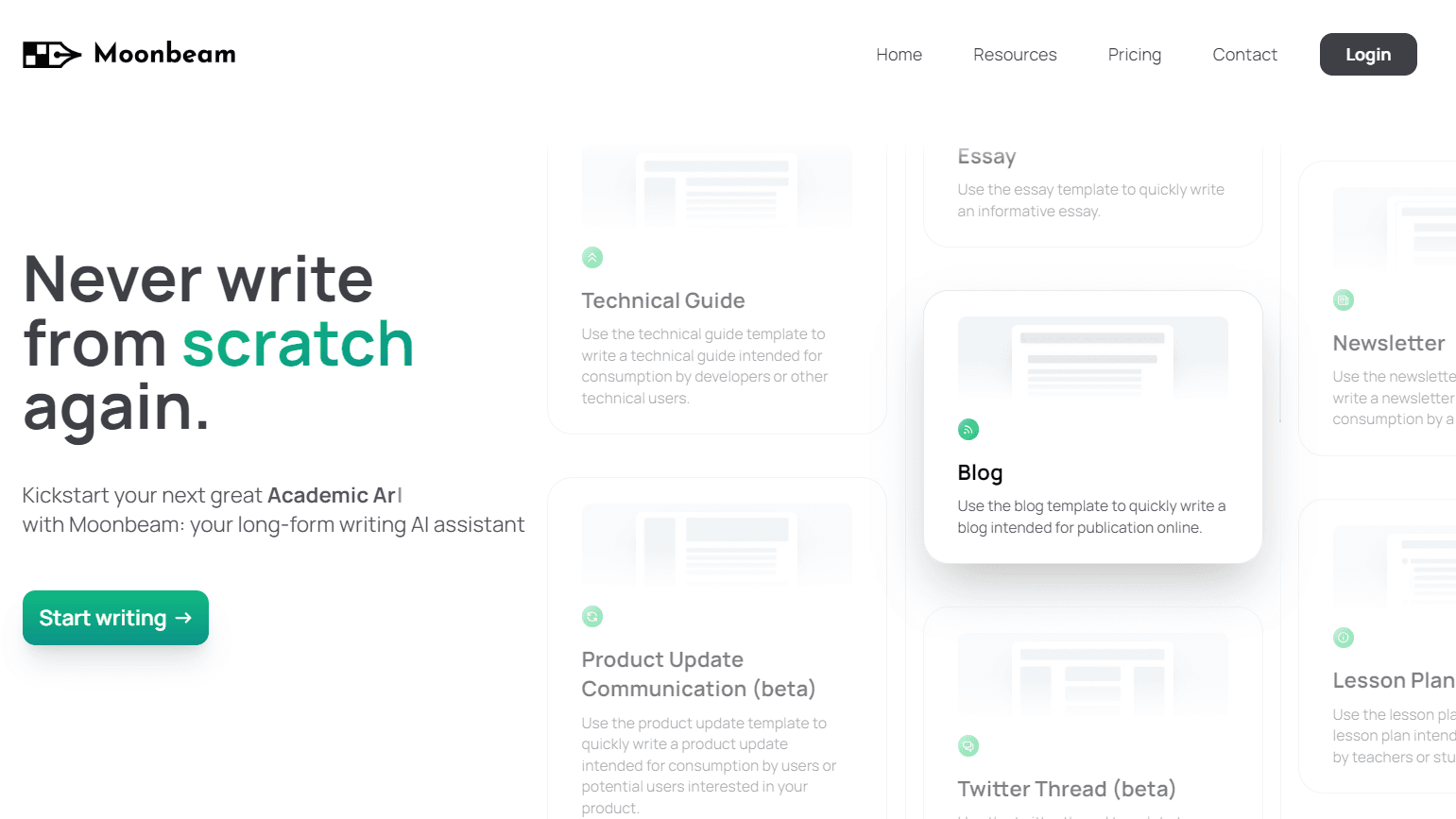 Moonbeam - AI Writing Assistant for Long-Form Content