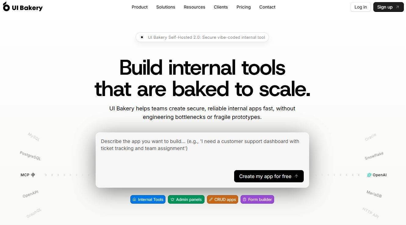 UI Bakery - Build Scalable Internal Tools From Simple Prompts, No Coding Needed
