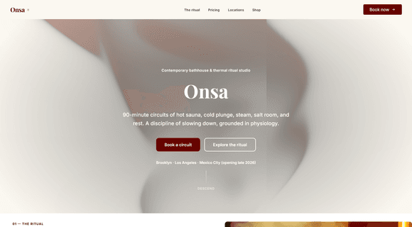 Boutique bathhouse and wellness ecommerce