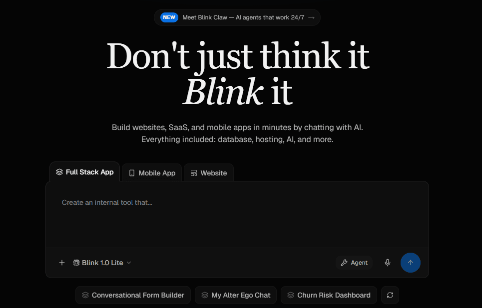 Blink.new – Build Fully Working Apps From a Single Prompt, No Code Needed