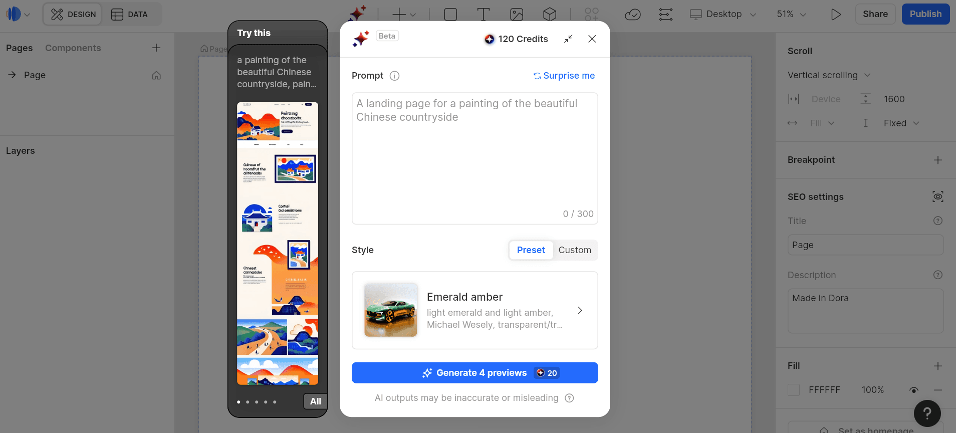 Dora AI - Build a Site in One Prompt (No-Code Platform)