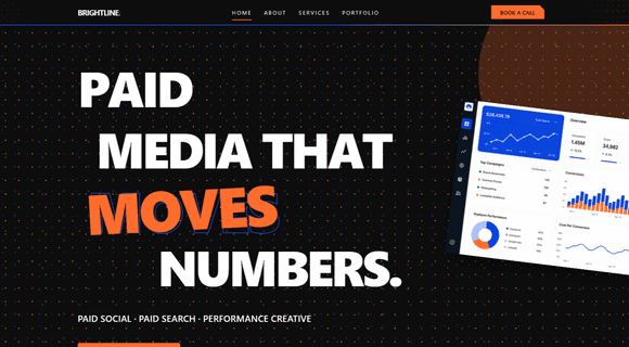 Digital marketing website template homepage