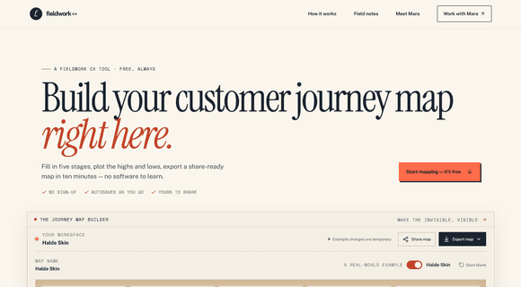 Customer journey map template homepage