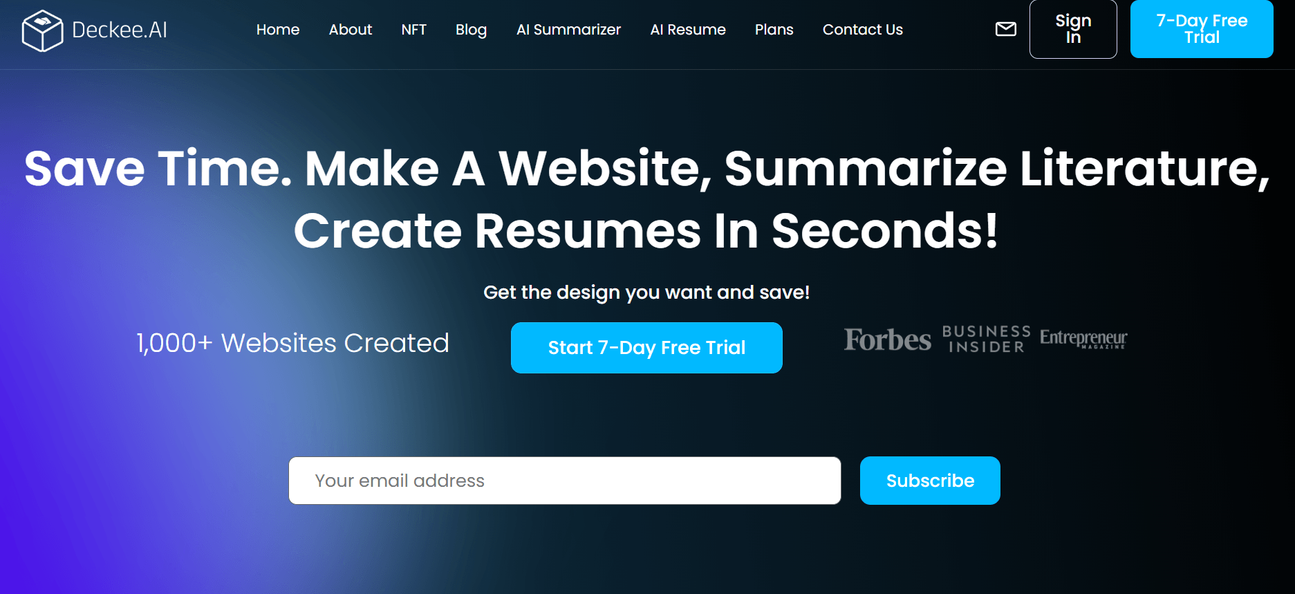 Deckee - Make a Website Using AI