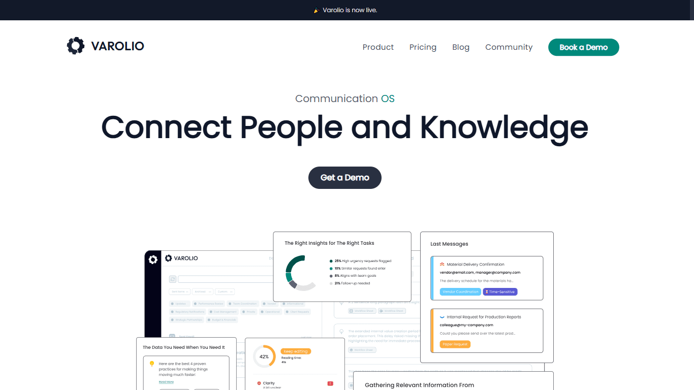 Varolio - AI Insights and Communication Intelligence for Your Teams