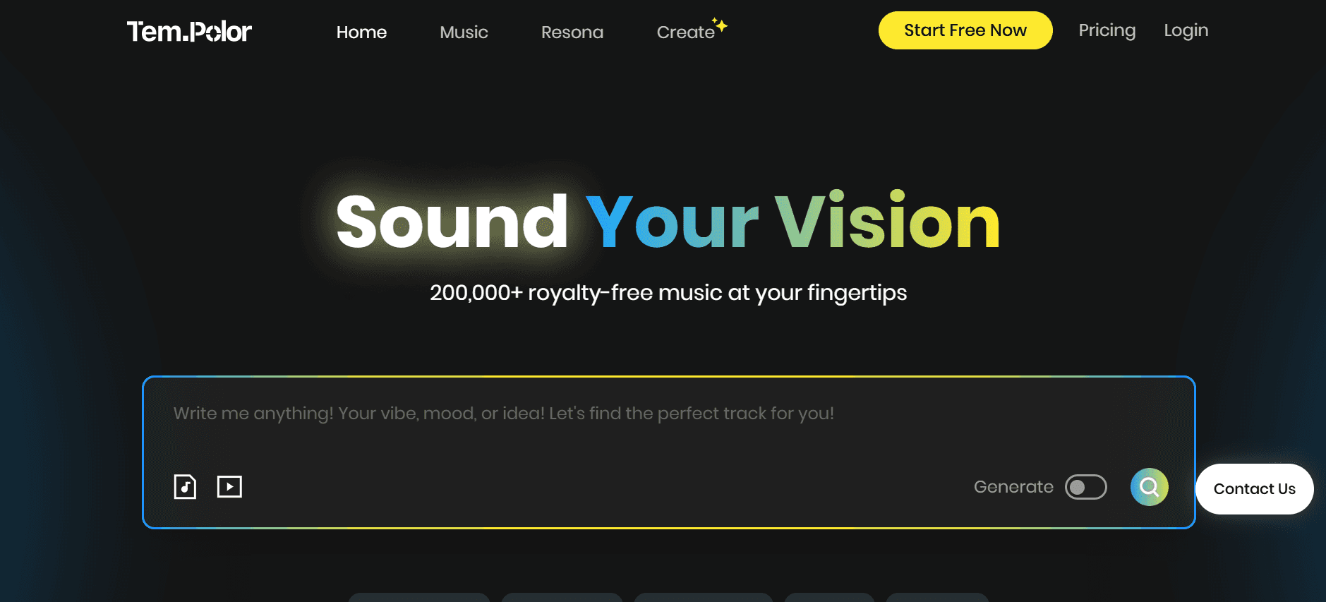 TemPolor - Unlock Royalty-Free AI Music