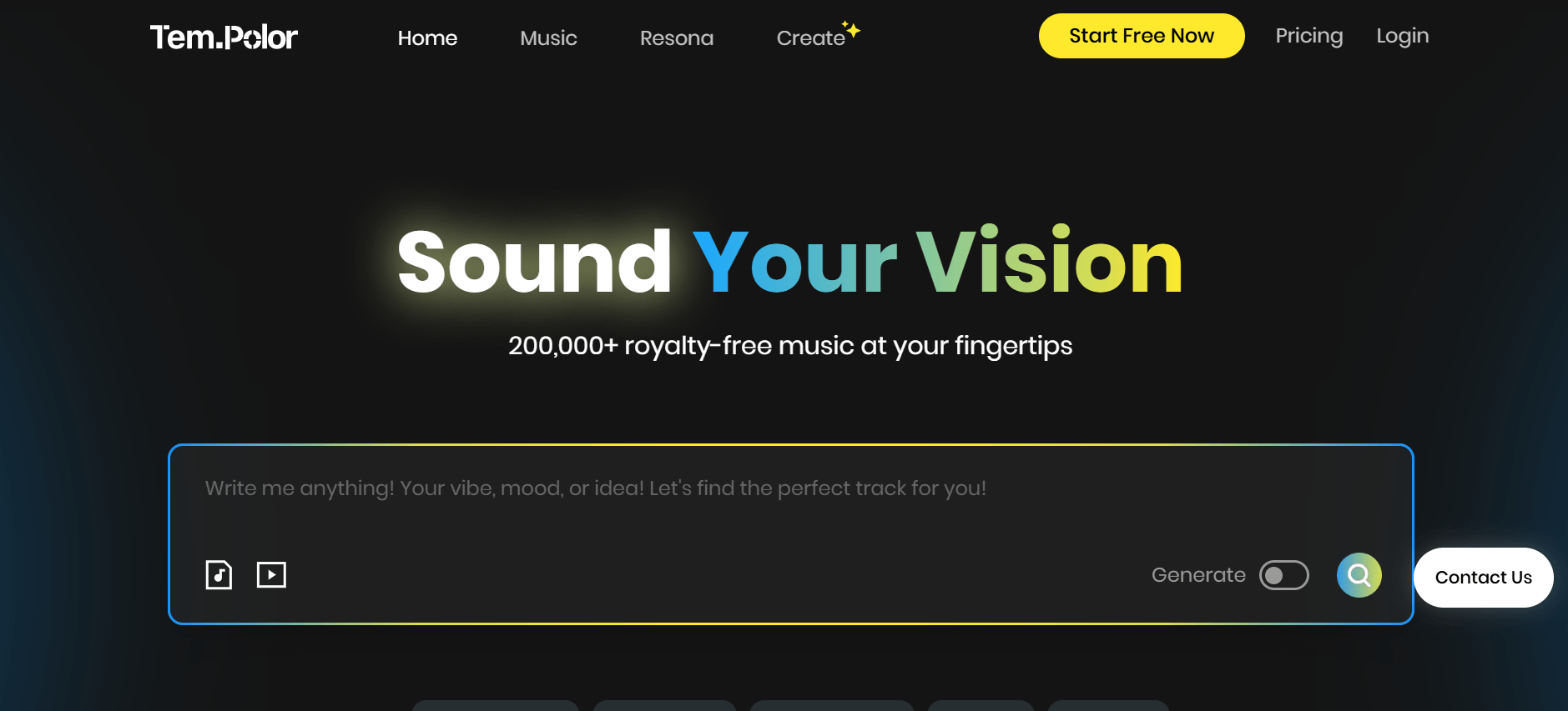 TemPolor - Unlock Royalty-Free AI Music