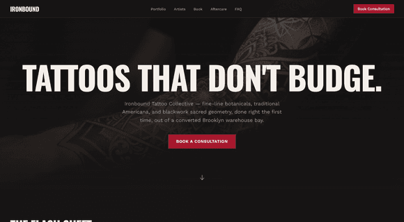 Tattoo studio website template