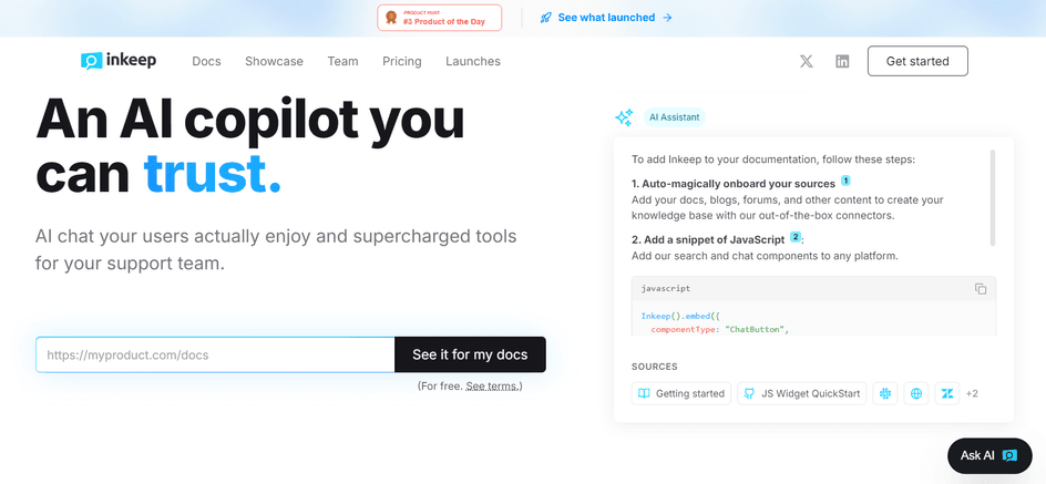 Inkeep - AI Copilot for Your Support Team | B12