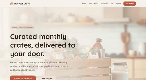 Subscription box website