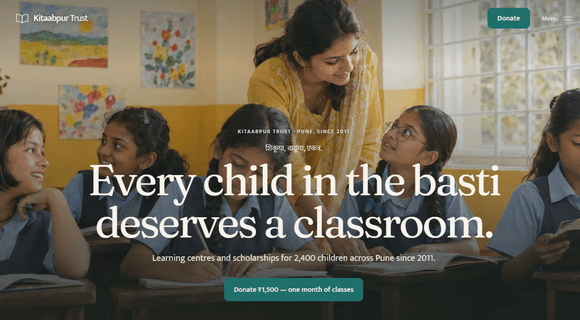 NGO website template homepage