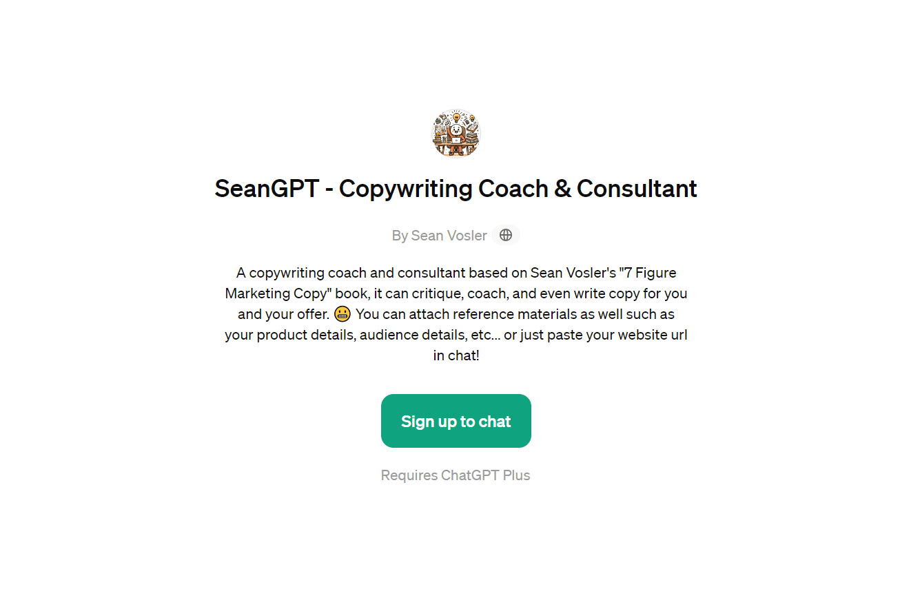 SeanGPT - Copywriting Coach & Consultant - Your Expert Critic