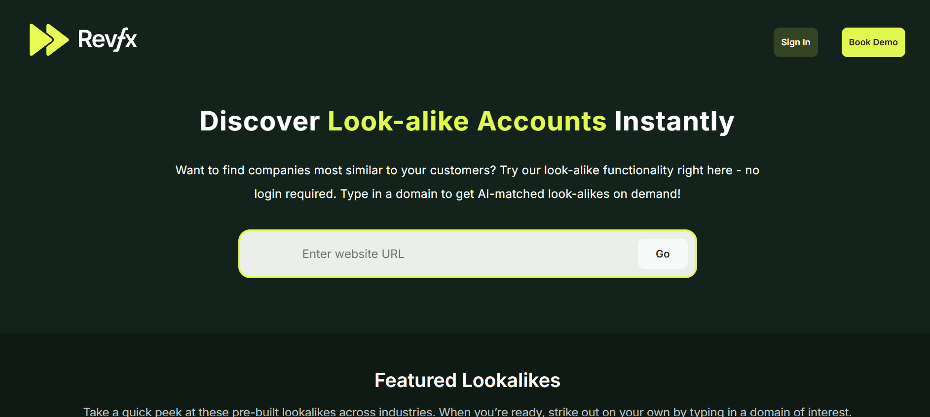 RevFX Lookalike Accounts - Discover Ideal Customers in Seconds