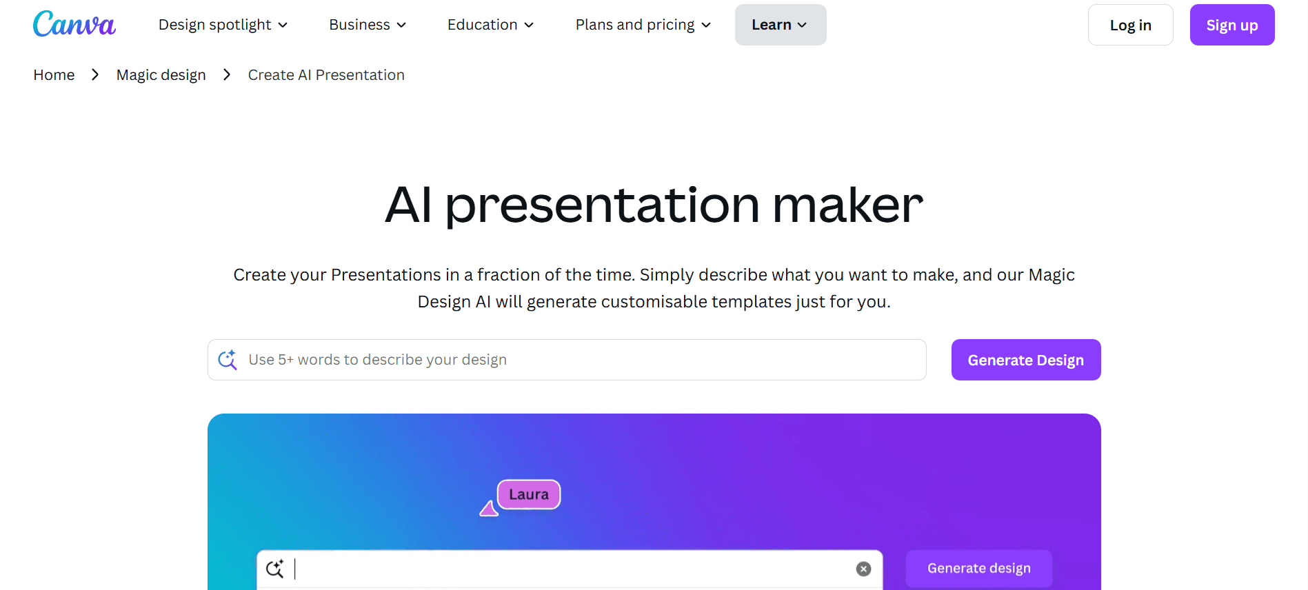 Canva AI Presentation Maker - AI-Powered Presentations Made Easy