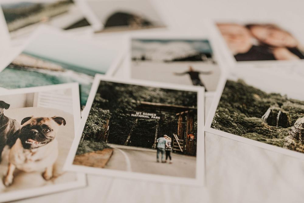 flatlay of polaroid images