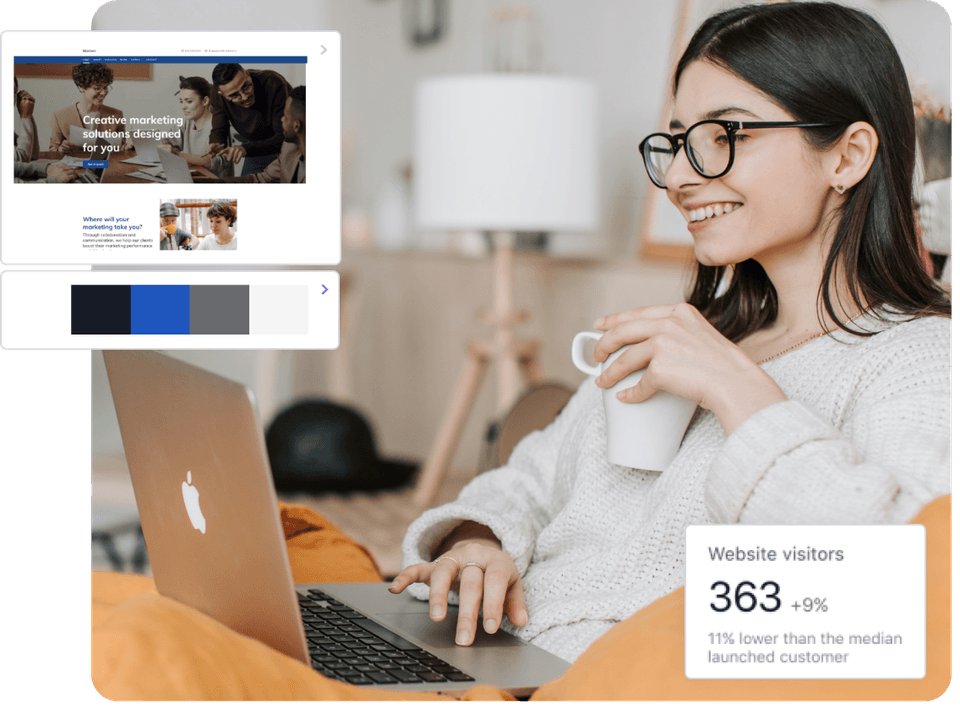 Easily design your webpage. No coding required.
