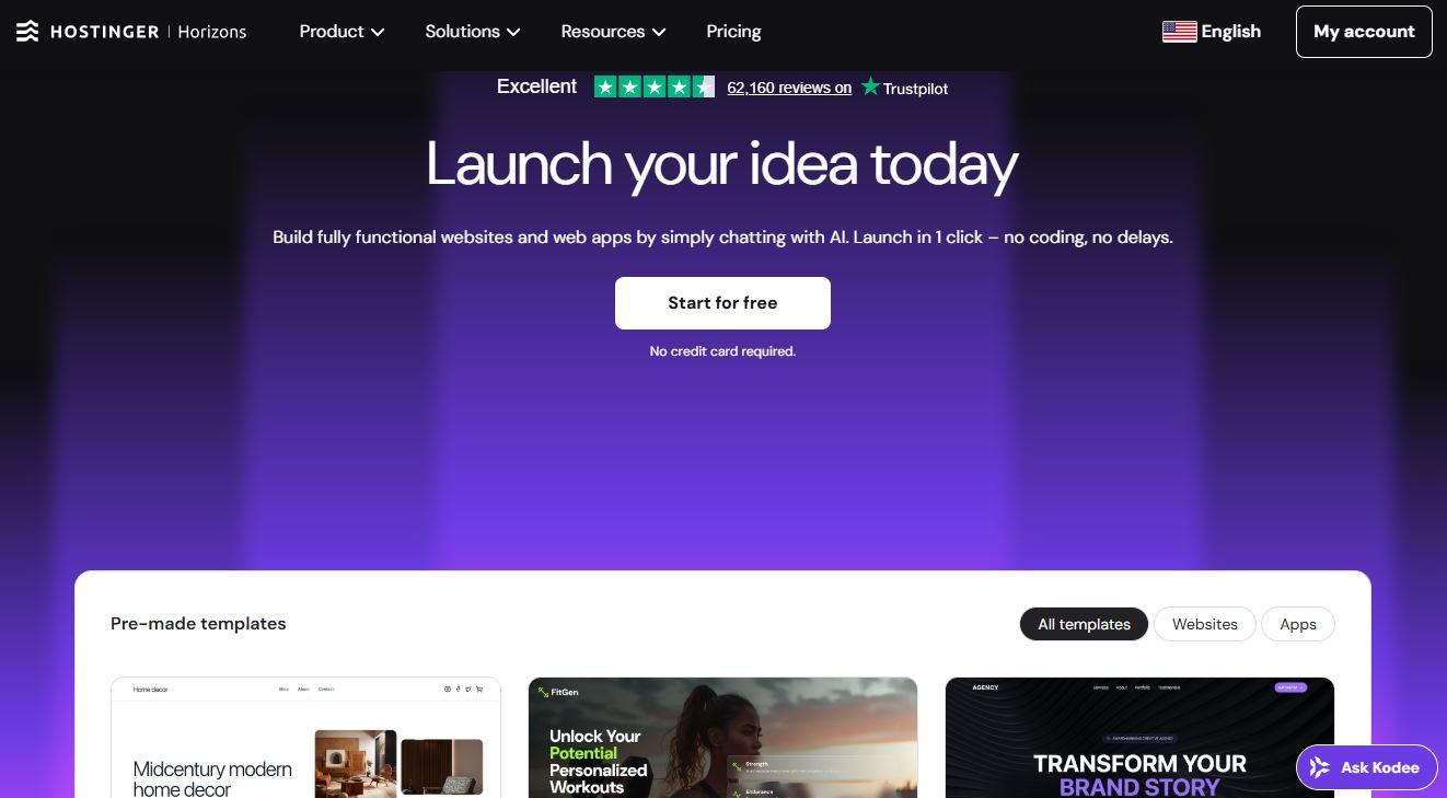 Hostinger Horizons – AI-Powered Web App Creation Made Simple