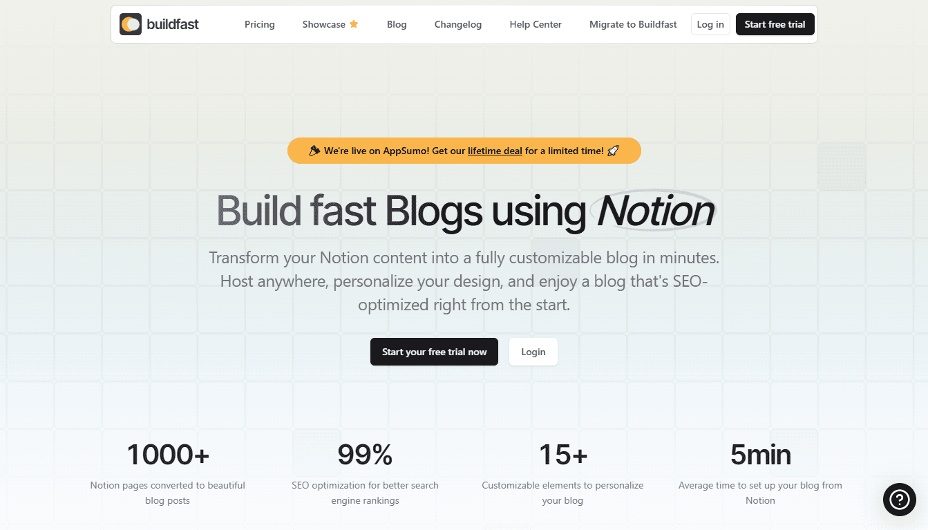 Buildfast - Turn Notion Pages into Stunning Blogs