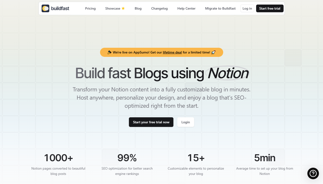 Buildfast - Turn Notion Pages into Stunning Blogs