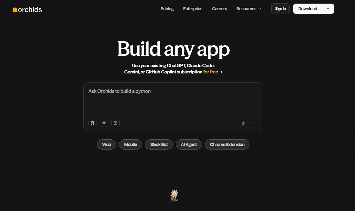 Orchids - Turn Simple Prompts to Full-Stack Apps, No Coding Required