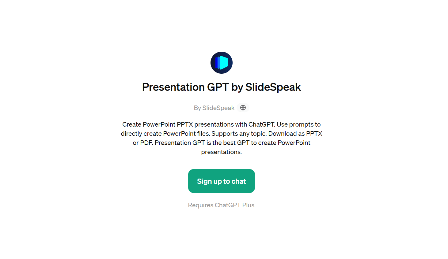 Presentation GPT by SlideSpeak - Easily Create Powerpoint Files