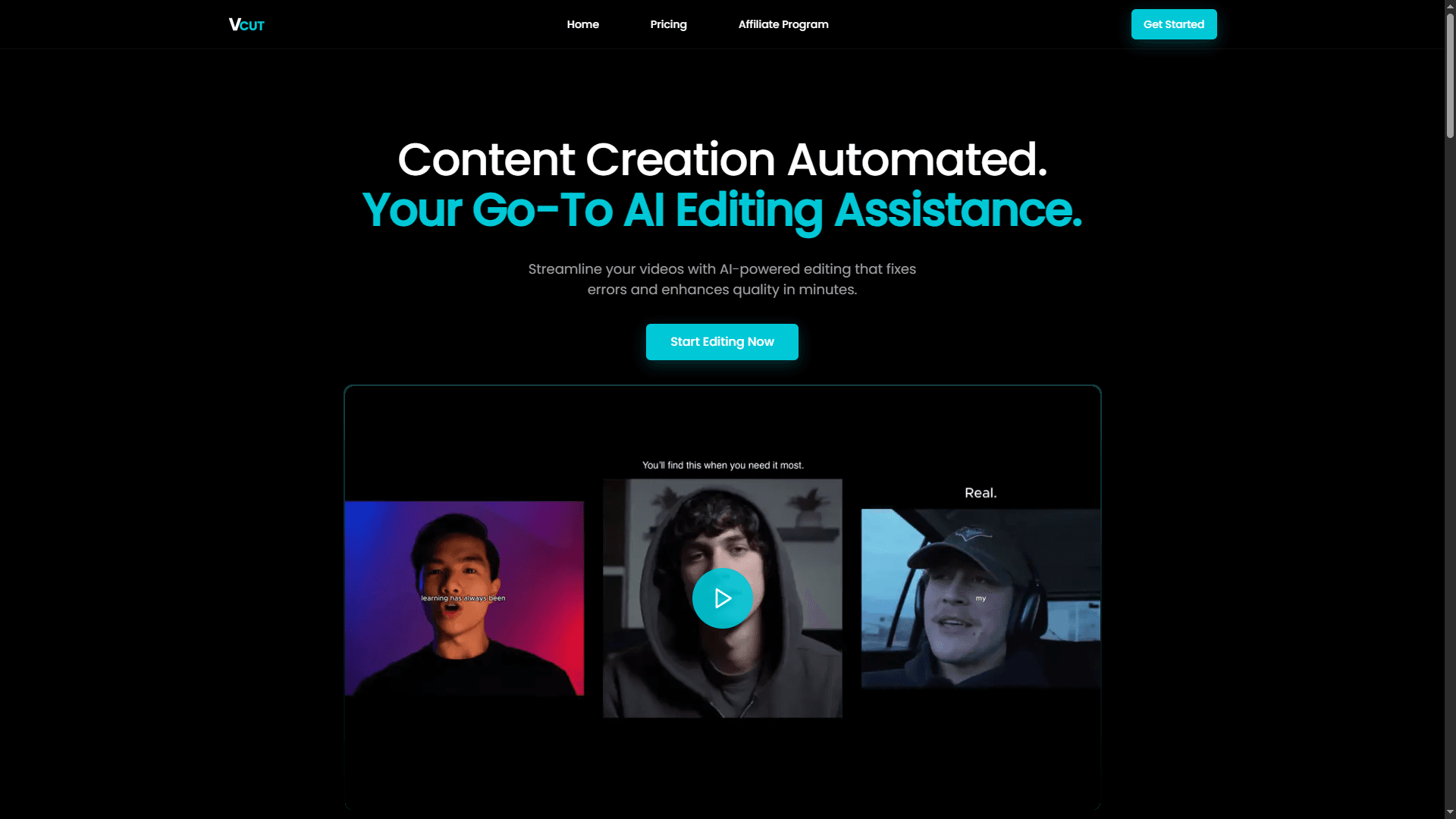 VCut - AI Video Editing Tool